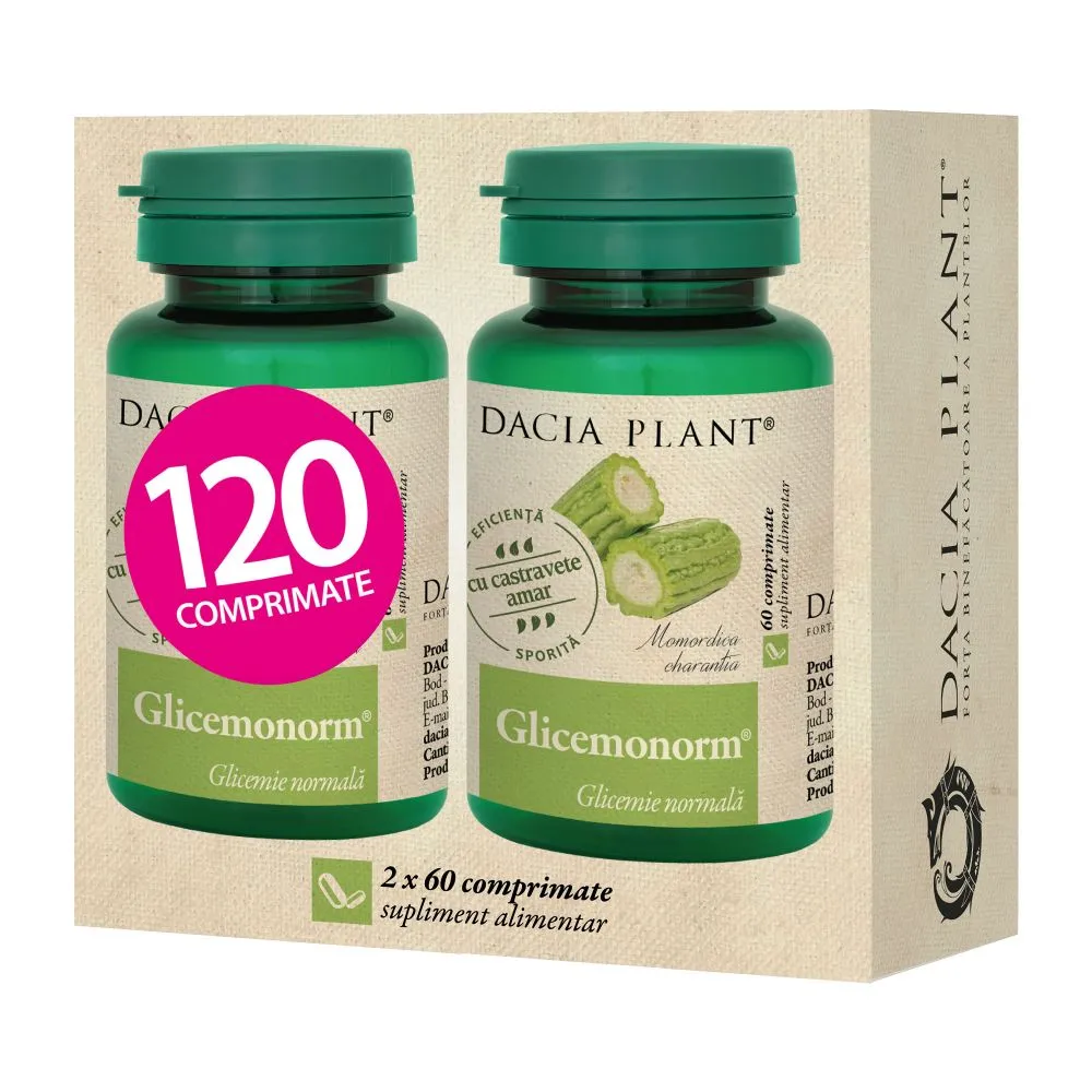 Glicemonorm x 60 comprimate 1+1 Cadou