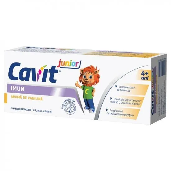 CAVIT JUNIOR IMUN VANILINA 20 TABLETE MASTICABILE