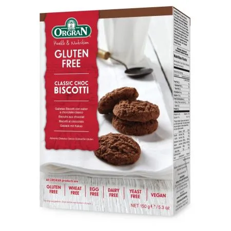 Biscuiti cu ciocolata Biscotti, 150 g, Orgran