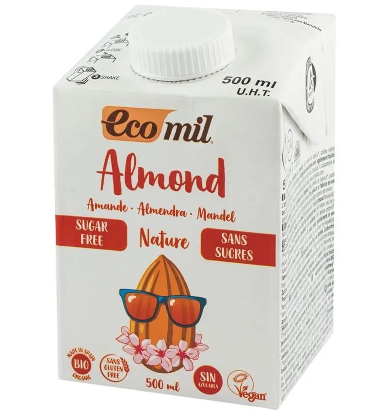 Lapte Bio migdale fara zahar x 1l (Ecomil)