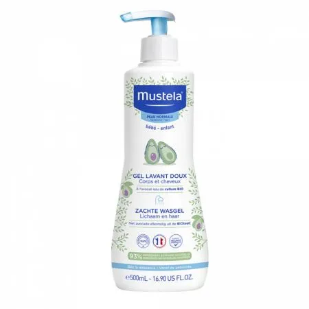 Gel de curatare delicat pentru par si corp, 500 ml, Mustela