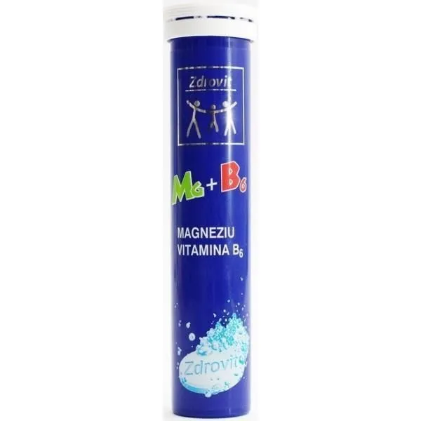 Magneziu + Vitamina B6 ,20 comprimate efervescente,Zdrovit