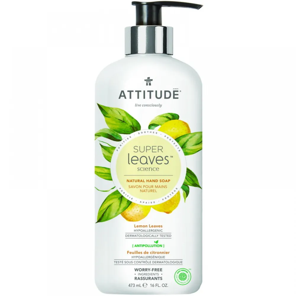 Superleaves Sapun de maini din frunze de lamai (473 ml), Attitude