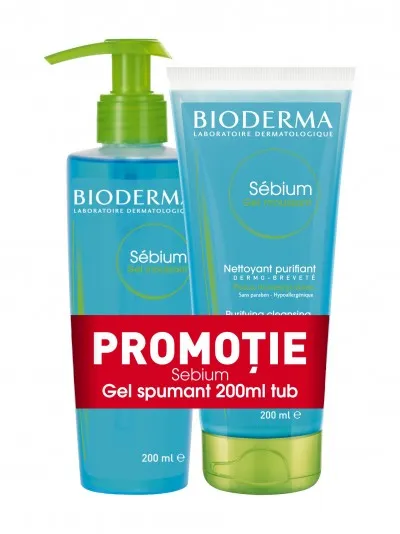 Bioderma Sebium gel spumant x 200ml + Sebium gel spumant x 200ml