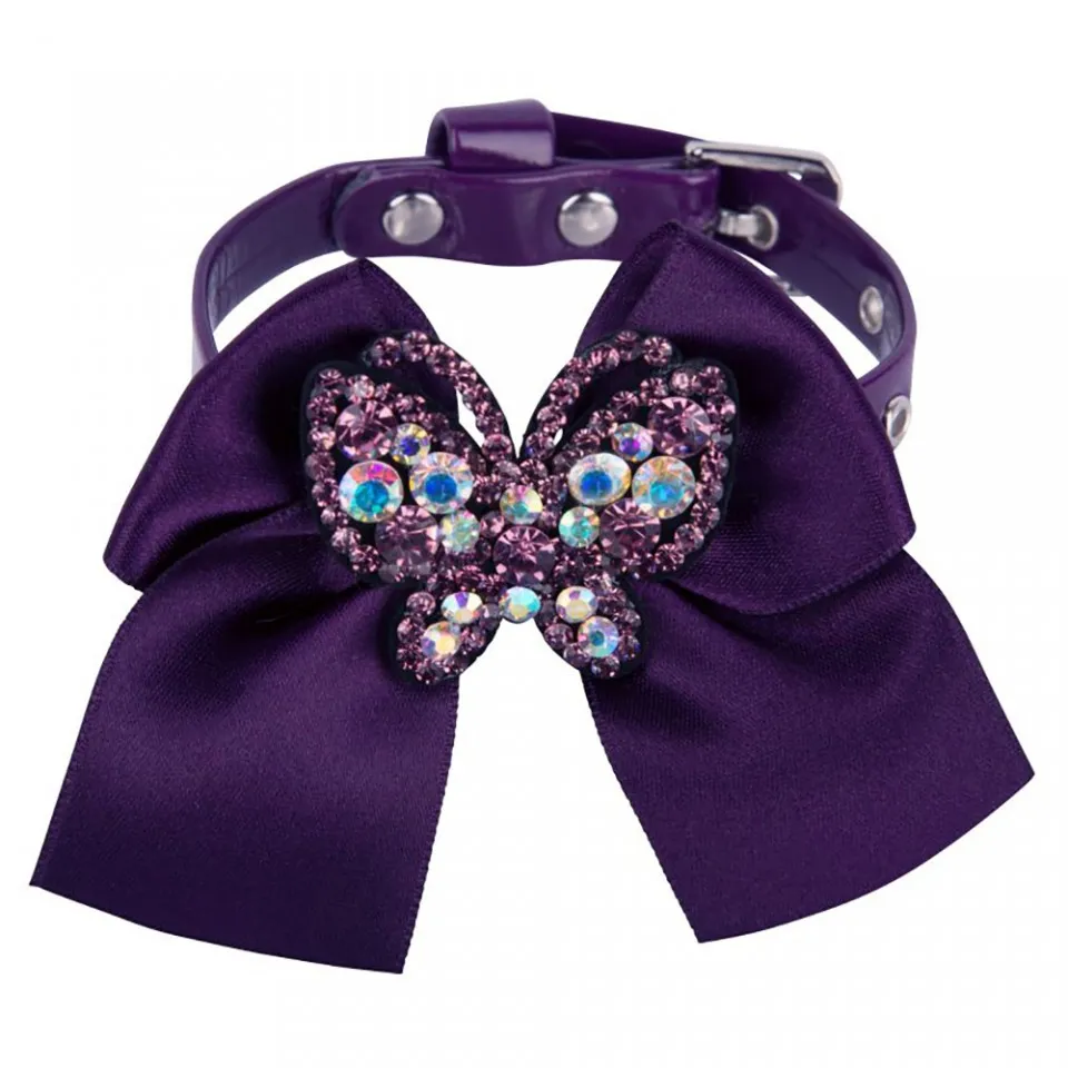 Zgarda Butterfly wings - 25 cm - decor fluture cu cristale si funda- F1357
