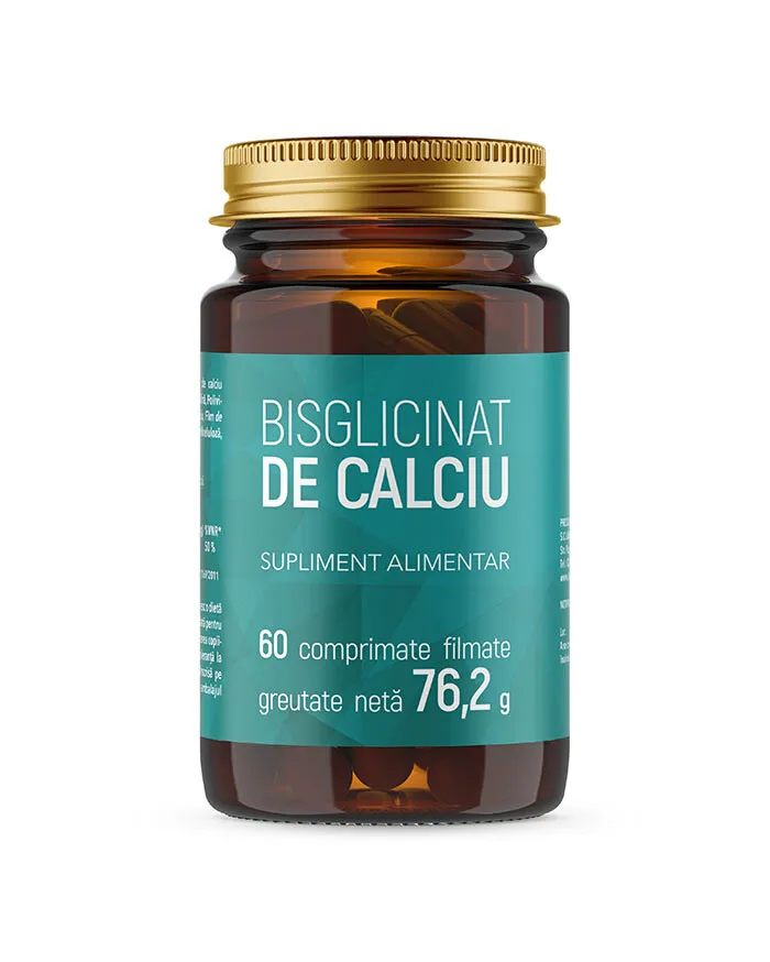 BISGLICINAT DE CALCIU 60 COMPRIMATE FILMATE REMEDIA