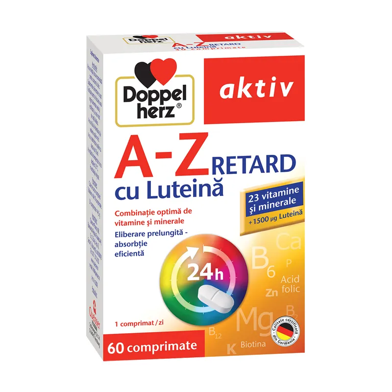 DOPPELHERZ Aktiv A-Z Retard cu Luteina, 60 comprimate
