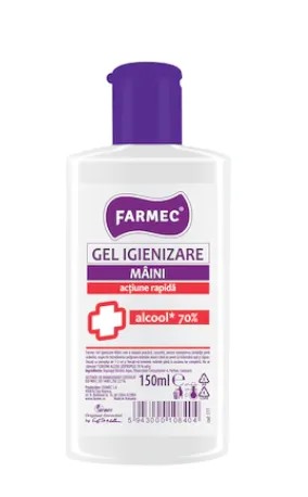 Gel igienizare maini cu Alcool 70%, 150 ml, Farmec 517