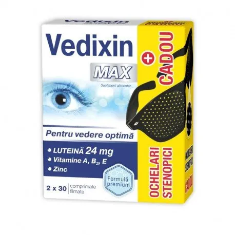 Vedixin Max Set 2, 30 comprimate filmate + ochelari stenopici CADOU