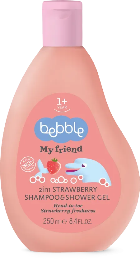 Bebble my friend sampon & gel dus capsuni x 250ml