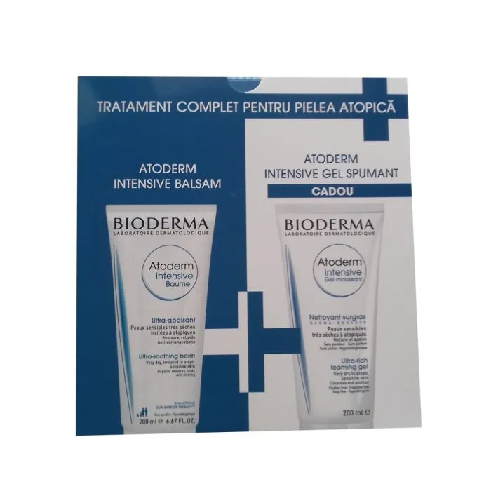 BIODERMA Atoderm Intensiv balsam + gel spumant x 200ml cadou