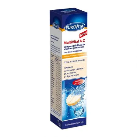 Multivital A-Z, 15 comprimate efervescente, Eurovita