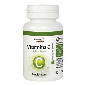 Vitamina C cu acerola 500mg, 60 comprimate, Dacia Plant