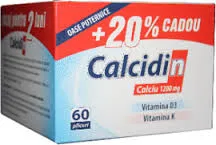 Calcidin Calciu 1200mg, vitamina D3, vitamina K, 60 plicuri, Zdrovit
