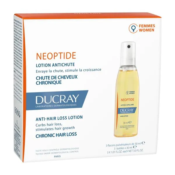 Pachet Ducray Neoptide Lotiune impotriva caderii parului pentru femei 3x30ml