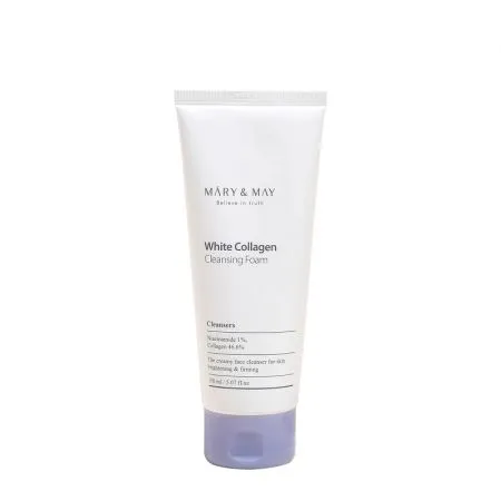 Spuma de curatare vegana White Collagen, 150 ml, Mary and May