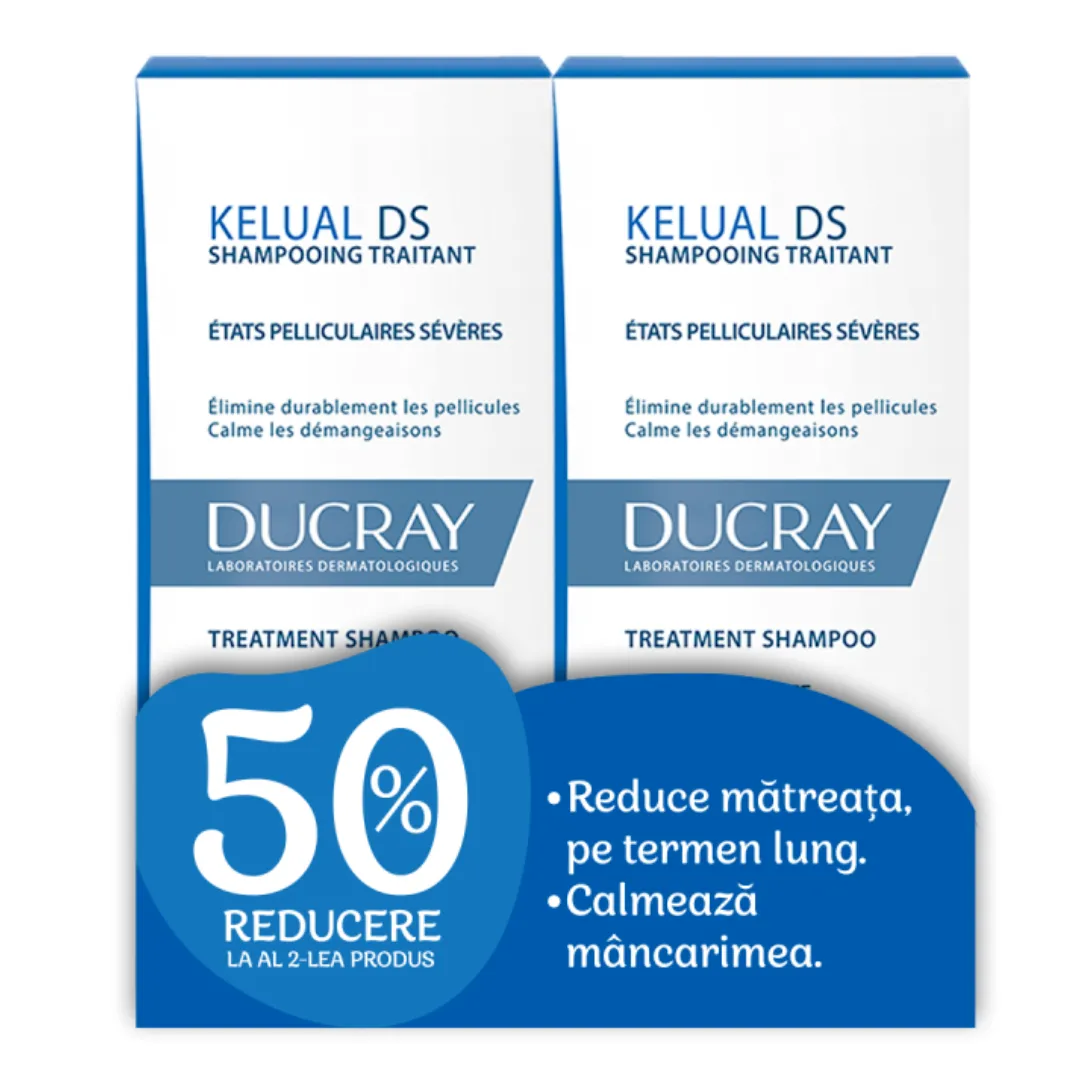 Ducray Kelual DS sampon pachet promotional 2 x 100ml (1+ 50% reducere)