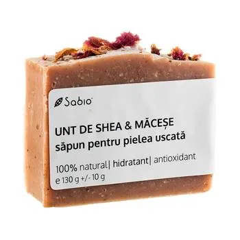 Sapun pentru pielea uscata cu unt de shea si macese, 130g, Sabio