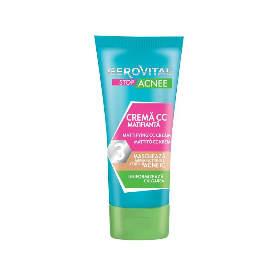 Crema CC matifianta Stop Acnee, 30 ml, Gerovital 459