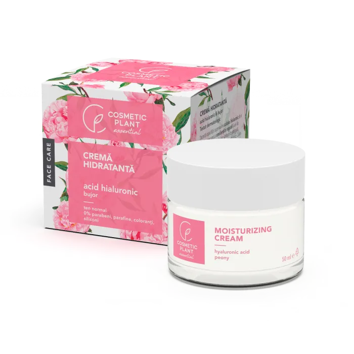 Crema hidratanta cu acid hialuronic si extract de bujor, 50 ml, Cosmetic Plant