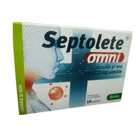 SEPTOLETE OMNI LAMAIE+SOC 3MG/1MG X 16 PASTILE