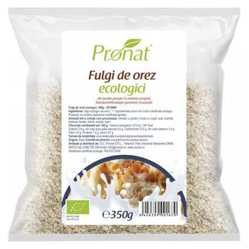 Fulgi de orez Bio, 350g, Pronat