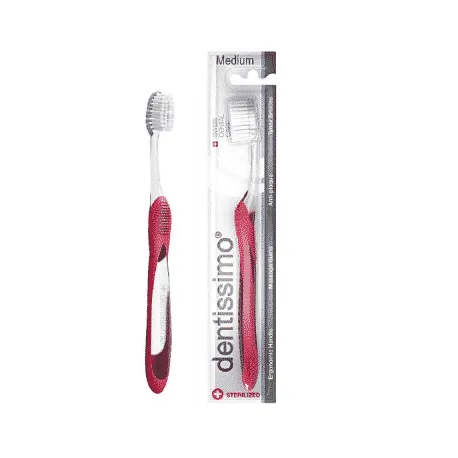 Dentissimo periuta de dinti Medium Antiplaque Action pink