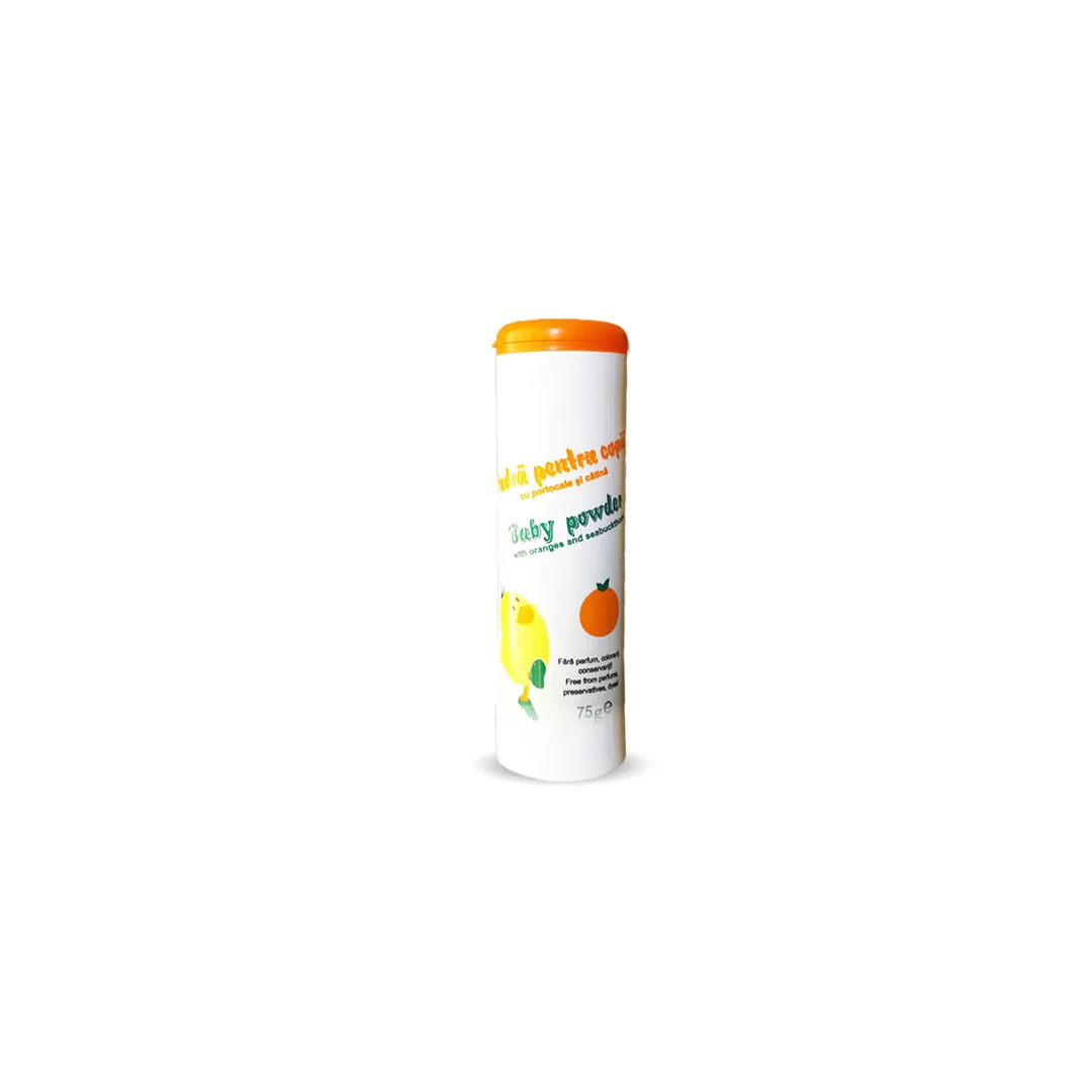 Pudra pentru copii cu portocale si catina, 75 g, Mebra