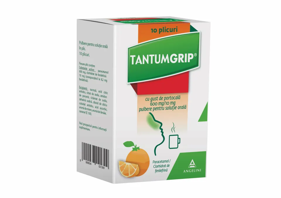 TANTUMGRIP PORTOCALA 600MG/10MG X 10PLICURI