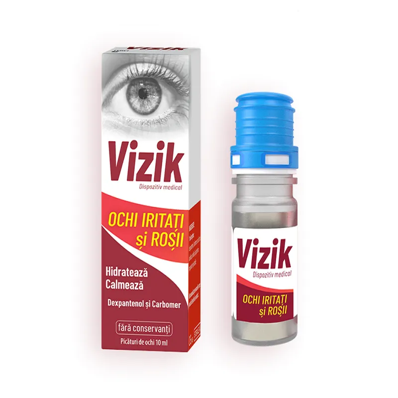 Picaturi pentru ochi iritati si rosii Vizik, 10 ml, Zdrovit