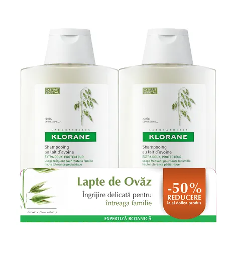 Klorane Sampon Lapte Ovaz x 400ml 1+1- 50 %
