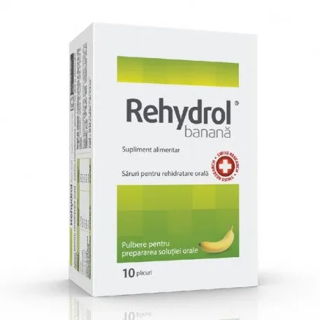 Rehydrol banana, 10 plicuri pulbere