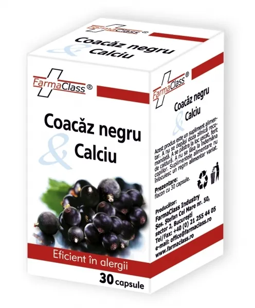 FarmaClass Coacaz Negru Calciu x 30 capsule