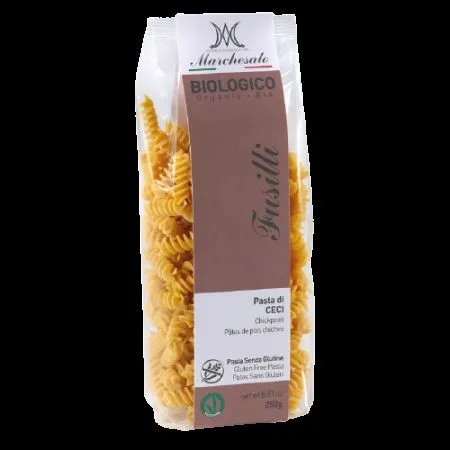 Paste fusilli bio din naut, porumb si orez, 250 g, Marchesato