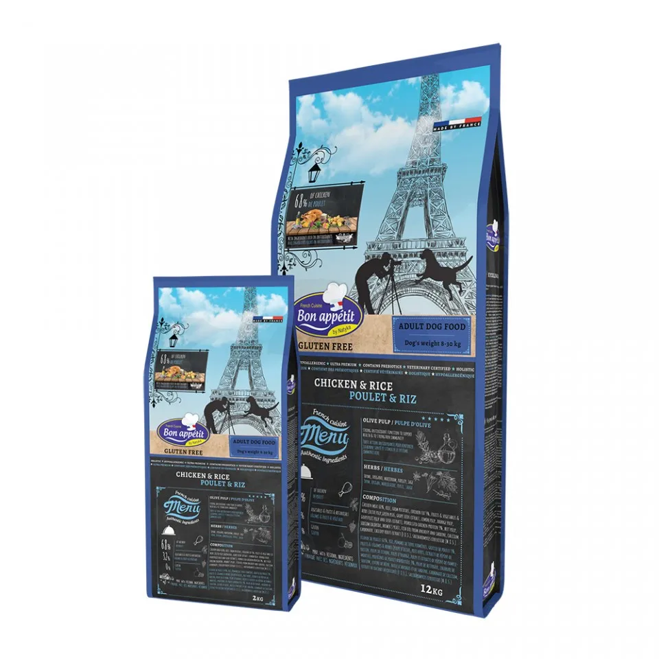 Bon Appetit Adult - Pui & Orez - 2kg - Hrana completa super-premium, hipoalergenica, fara gluten