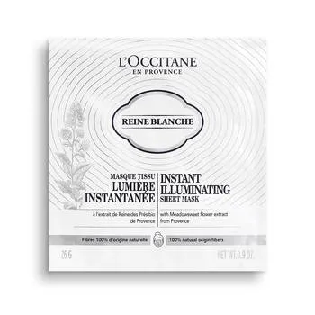 Masca servetel pentru fata iluminatoare Reine Blanche, 26g, L'Occitane