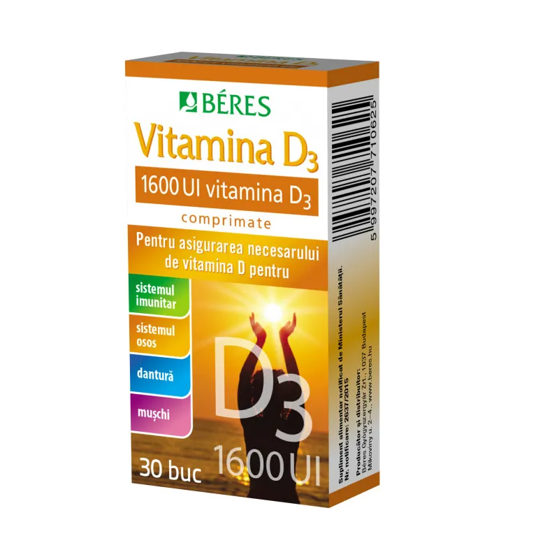 BERES VITAMINA D3 1600UI X 30 COMPRIMATE