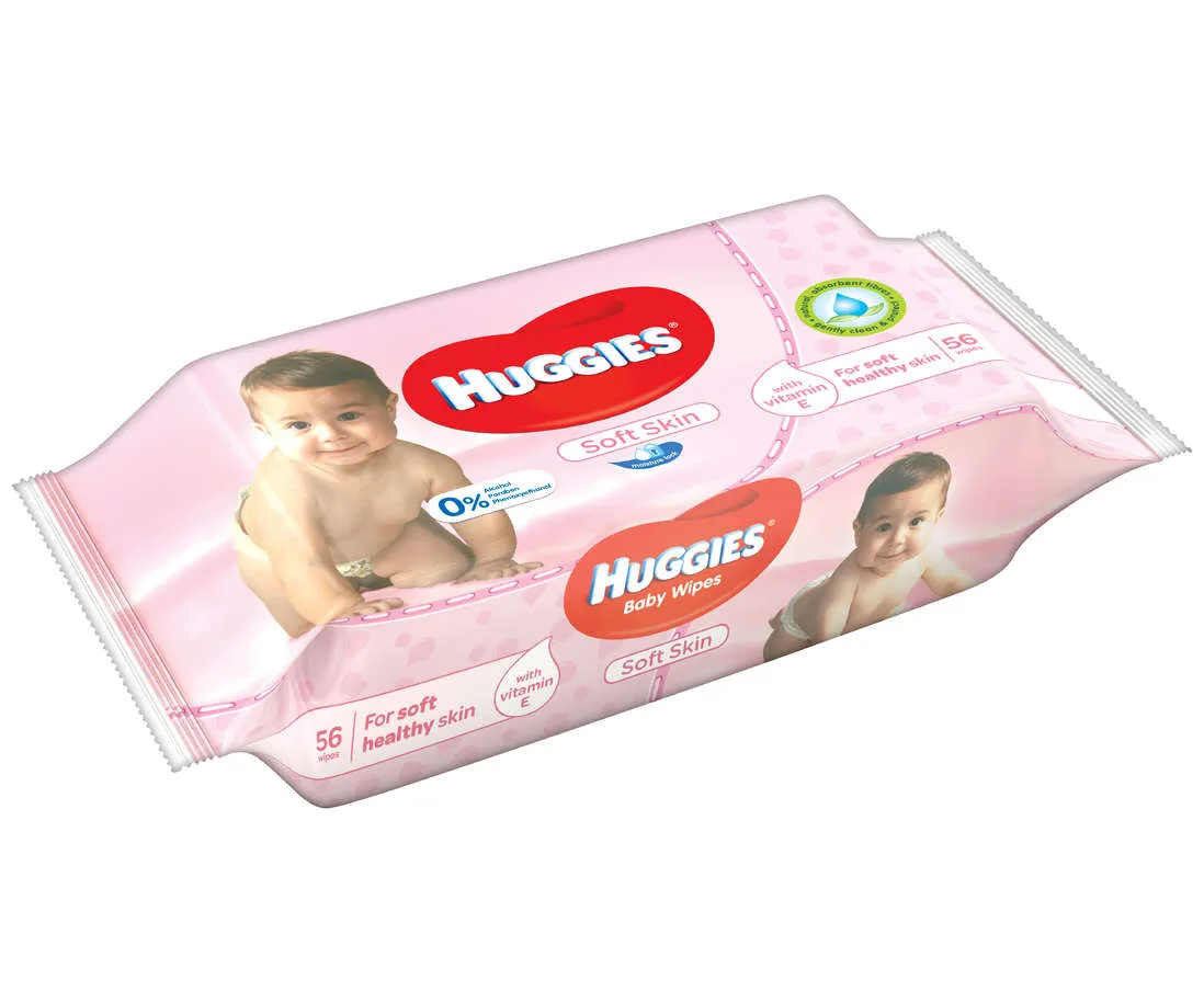 HUGGIES Soft Skin servetele umede x 56 bucati