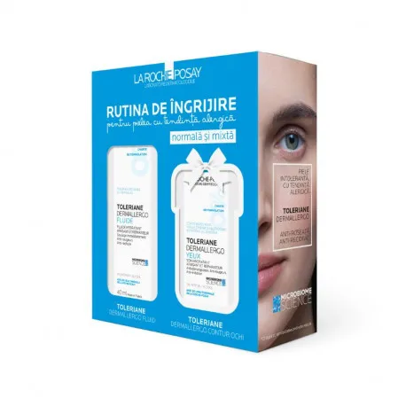 La Roche-Posay Pachet TOLERIANE DERMALLERGO Fluid calmant pentru fata, 40ml + Crema contur ochi, 20ml