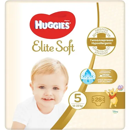 HUGGIES ELITE SOFT MARIMEA 5 12-22KG X 28 BUCATI