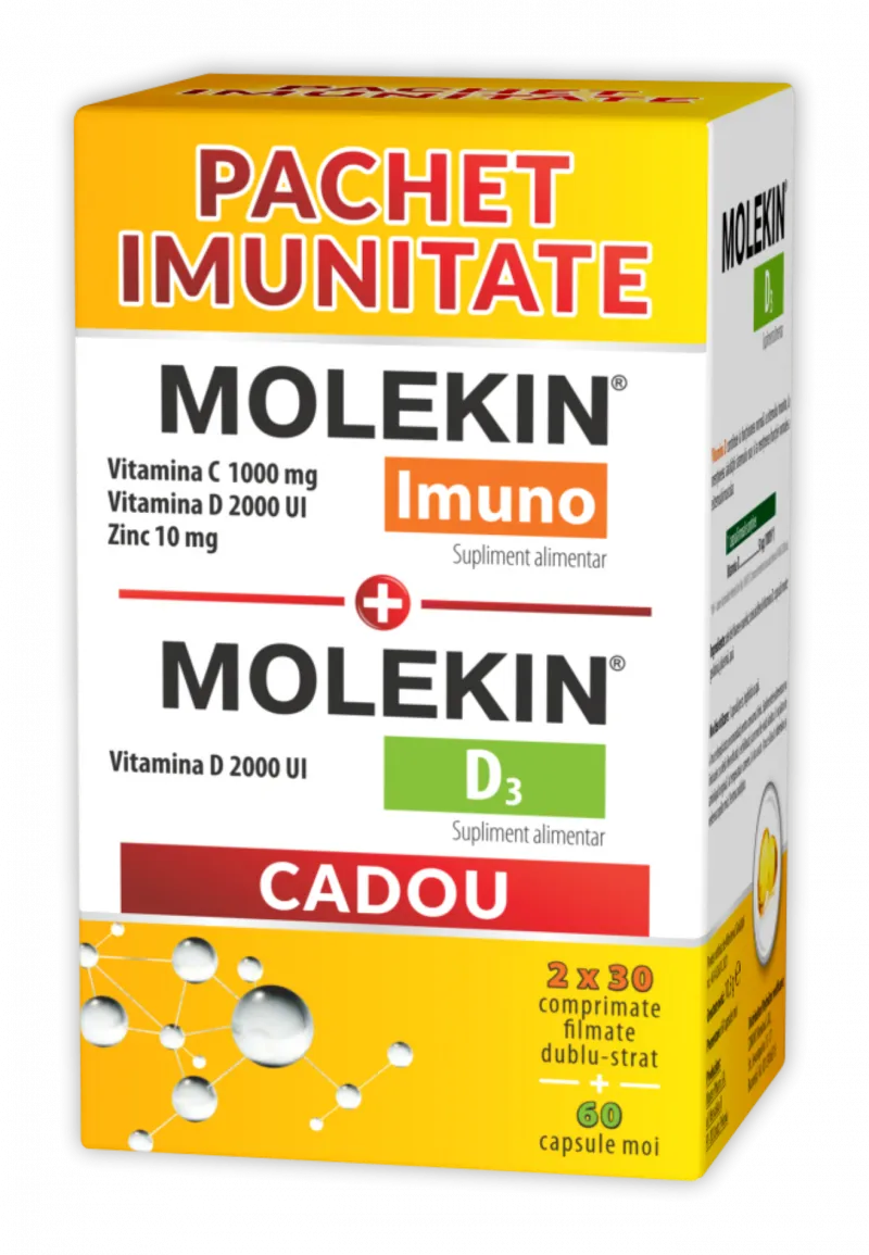Zdrovit Molekin lmuno x 60 comprimate + Molekin D3 2000Ul x 60 capsule moi CADOU