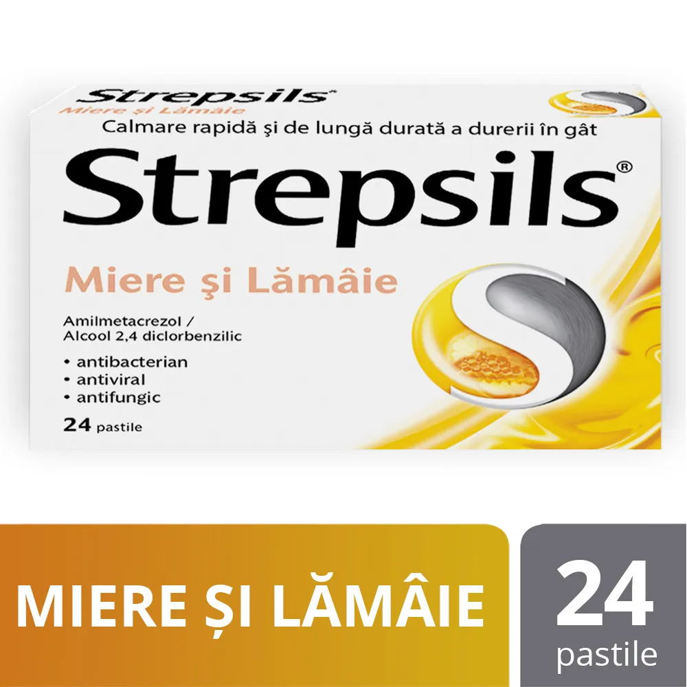 Strepsils Miere si Lamaie x 24 comprimate