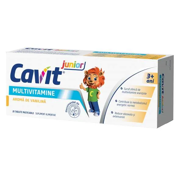 CAVIT JUNIOR MULTIVITAMINE AROMA VANILINA 20 TABLETE