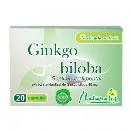 Naturalis Ginkgo biloba 40mg, 20 comprimate