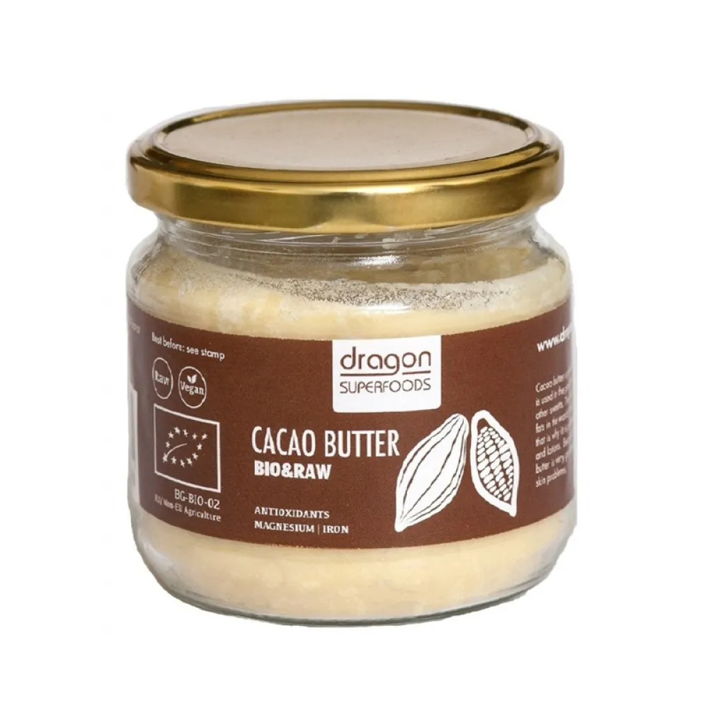 Unt de cacao raw criollo bio (100 g), Dragon Superfoods
