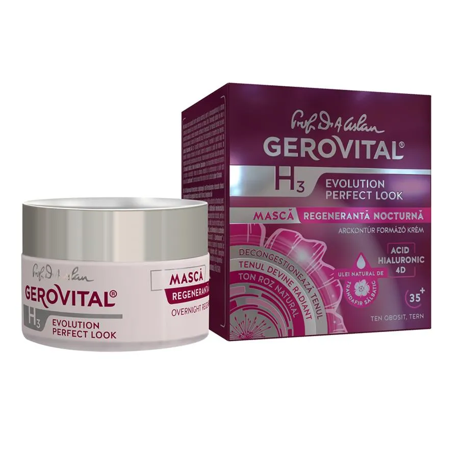 Masca regeneranta nocturna H3 Evolution Perfect Look, 50 ml, Gerovital 296