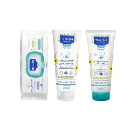 MUSTELA PACHET STELATOPIA (CREMA 200ML+GEL 200ML+SERVETELE)