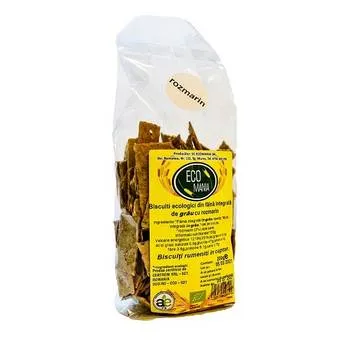 Biscuiti integrali cu rozmarin Bio, 200g, Ecomania