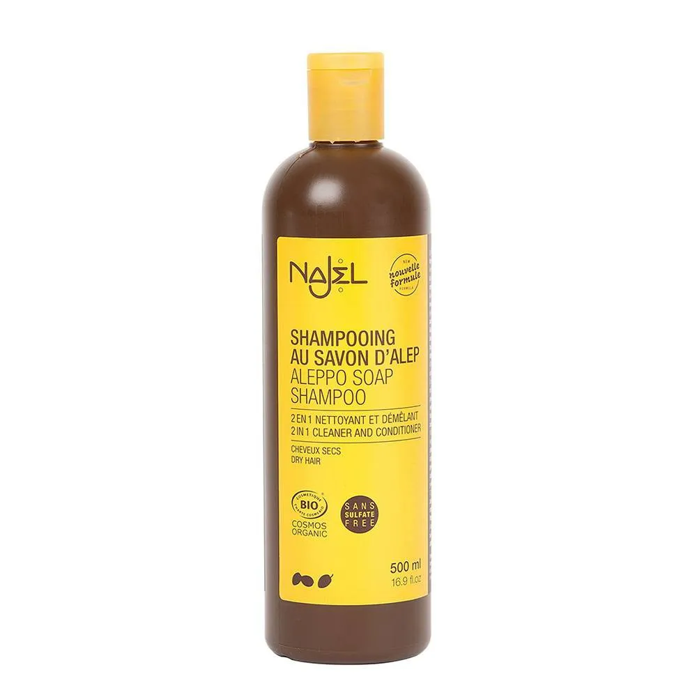 Sampon bio 2 in 1 cu sapun de Alep pentru par uscat (500ml), Najel