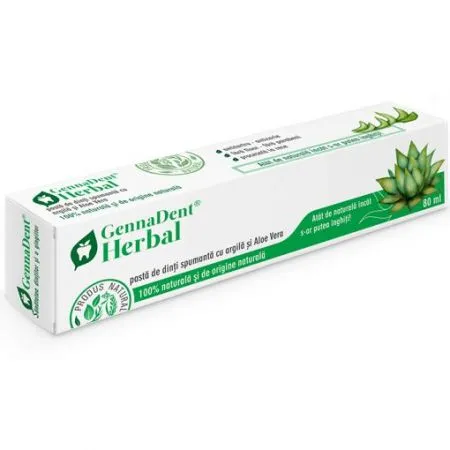 Pasta de dinti GennaDent Herbal, 80 ml, Vivanatura
